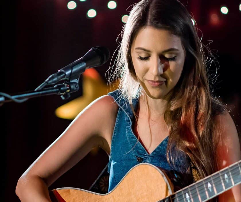 Playing the guitar